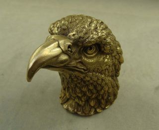 Cast Brass Vintage Hawk Decoration Eagle Head Figurine Statue 3 Inch