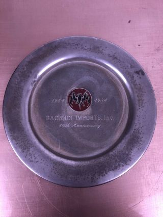 Bacardi 40th Anniversary Silver Tray Collectible