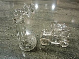 Vintage Glass Candy Containers - Antique Car,  Date 1913,  Telephone Jeannette