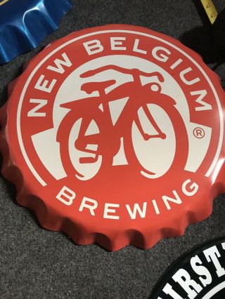 Large Belgium Brewing Aluminum/tin Craft Beer Bottle Cap 16.  5 " Wall Sign