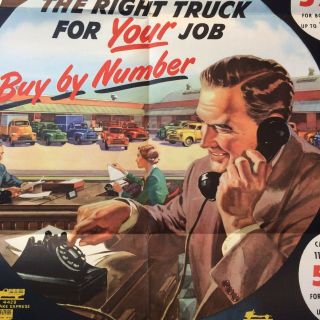 1950s Chevrolet Chevy Truck Advertising Mailer Brochure Poster Baseball Vintage