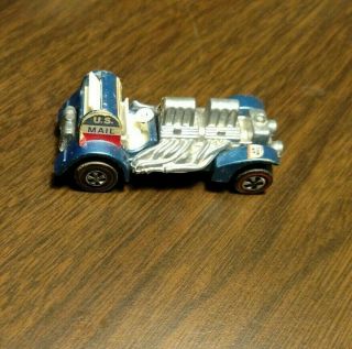 Hot Wheels 1970 Redline Special Delivery Hong Kong Blue Us Mail White Interior