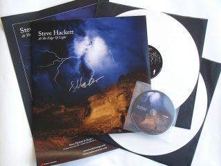 Steve Hackett - At The Edge Of Light - Signed 2x White Vinyl Album Cd & Poster
