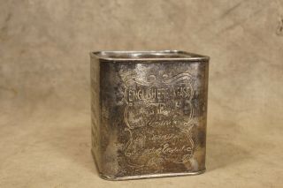 Vintage English Breakfast Tea Silver Plate Tin Container