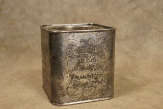 Vintage English Breakfast Tea Silver Plate Tin Container 2