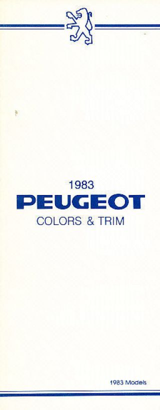 1983 Peugeot 505 604 504 Color Paint And Trim Brochure