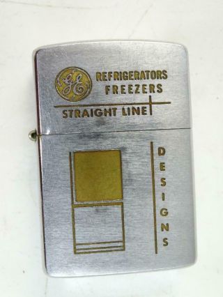 Vintage Advertising Zippo Cigarette Lighter Ge Refrigerators Freezers 1962 Logo