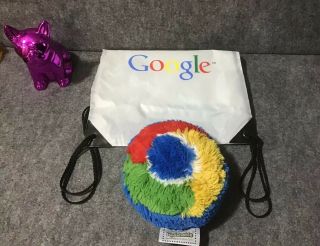 Squishable 7” Google Chrome Logo Collectible Stuffed Plush & Drawstring Bag HTF 2
