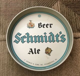 1940s Schmidt’s Beer Tiger Ale Brand Beer Tray Philadelphia Pa Advertising