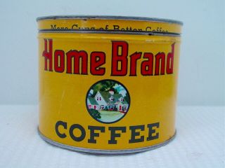 Vtg.  1 Lb.  Home Brand Key Wind Coffee Empty Tin - Minn. ,  South & North Dakota