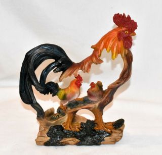 Barnyard Country Rooster Hen Statue Figure Decoration Collectible Picture 9 "