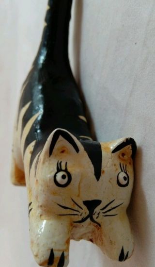 Folk Art Cat Wooden Handmade In Indonesia For Your Favorite Cat Lady