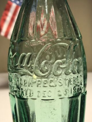 PAT ' D DEC.  25,  1923 Coca - Cola Hobbleskirt Coke Bottle - LAFAYETTE LA Louisiana 5