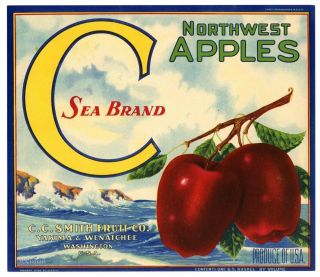 C Sea Brand,  Yakima,  Wenatchee Wa An Apple Crate Label B06