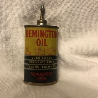 Vintage Remington Dupont Lead Top Oil Can 3oz Can Graphics