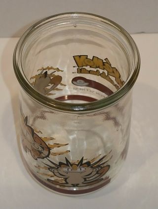 Welch ' s Glass Jelly Jar Pokemon 52 Meowth Nintendo Collectible Anime Cat Cup 3