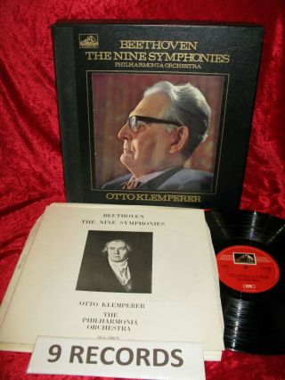 1958 Uk Exc,  To Nm 9 Lp Sls 788/9 1st Cps Stereo Beethoven 9 Symphonies Klempere