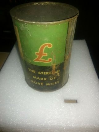 Old Sterling Motor Oil Tin Can Advertising 3