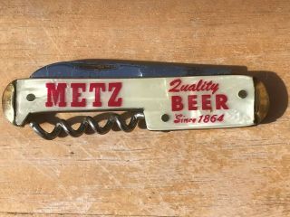 Vintage Metz Quality Beer Knife,  Bottle Opener And Corkscrew.