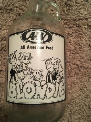 A&w Root Beer Half Gallon Jug Dagwood And Blondie Acl Painted Label Bottle Rare