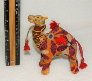 Vintage Camel Figurine Hand Woven India 100 Cotton Solid Stuffed Embroidered
