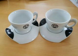 Bialetti Moka Signature Cow Cappuccino Coffee Cup & Saucer Set Of 2