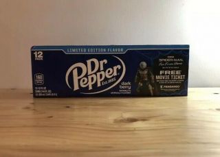 Rare Limited Edition Dark Berry Dr Pepper 12 Pack Spider Man Far From Home 12oz