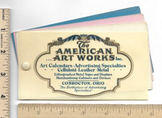 Celluloid Cover American Art Blotters Coshocton Ohio Trade Card