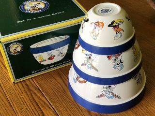 Vintage 1996 Warner Bros Wb Studio Store Looney Tunes Nesting Mixing Bowl Set