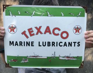 Vintage Texaco Gasoline Porcelain Gas Pump Plate Sign