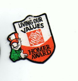 Home Depot Living Our Values Homer Award Patch 2 - 1/2 X 2 - 3/8 557