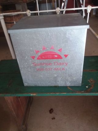 Vintage Sunrise Dairy Front Porch Milk Box