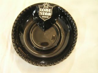 Vintage Lone Star Beer Ceramic Ashtray Black,