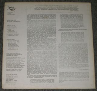 Jean Dubuffet Musical Experiences Rare 1973 1st Press Finnadar Experimental LP 2