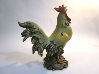 resin crowing rooster bird looks like carved from wood 7 