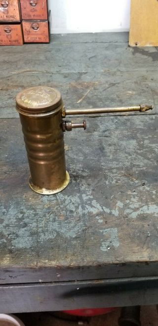 Vintage Hand Pump Brass Eagle Oil Can No.  66