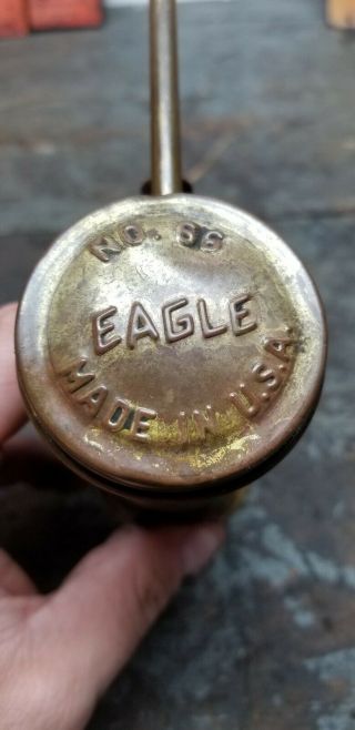 Vintage Hand Pump Brass Eagle Oil Can No.  66 5