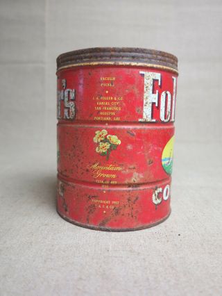 Vintage Folgers 2 LB Coffee Can 1959 litho Tin 2