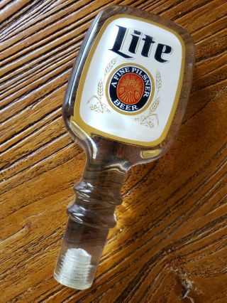 Miller Lite Beer Vintage Rare Acrylic Tap Handle
