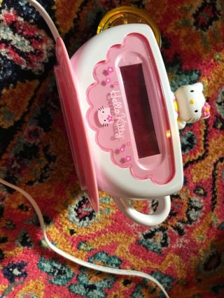 Hello Kitty Tea Cup Digital Alarm Clock Radio Night Light Electric And Battery