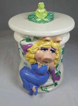 Miss Piggy & Kermit Cookie Jar Craft Henson Early 90 