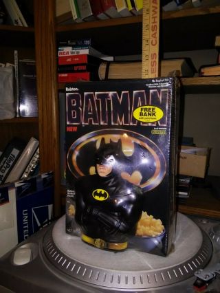 Batman Cereal Full Box With First Bank Offering On Pack - 1989