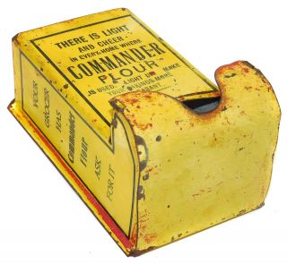 vtg Antique Scarce Commander Flour Wall Mount Advertising Match Holder Safe Box 2