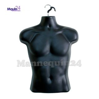 Male Mannequin Torso Form - Black Dress Form w/ Stand & Hanging Hook 5