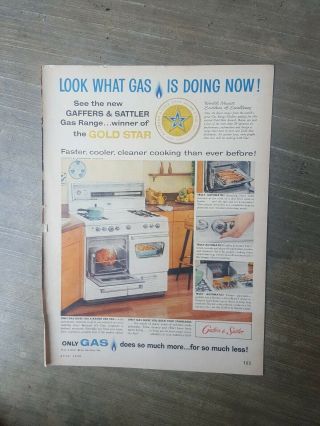 Print Ad - 1959 - Gaffers & Sattler Gas Range - Gold Star Winner - American Gas Associat