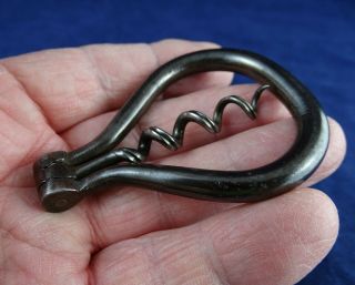 Very Good Antique Pocket Folding Bow Corkscrew With Fluted Worm,  Lovely