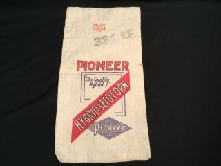 Vintage Pioneer Hybrid Seed Corn Sack Bag Stamped 334 Lf