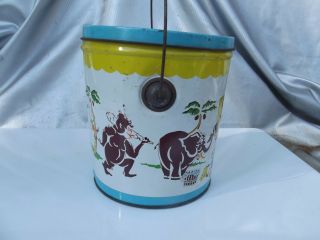 VINTAGE 4 LB SHEDD ' S PEANUT BUTTER TIN CAN PAIL with HANDLE 2