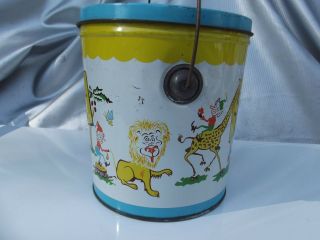 VINTAGE 4 LB SHEDD ' S PEANUT BUTTER TIN CAN PAIL with HANDLE 4