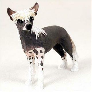 Chinese Crested Dog Hand Painted Canine Collectable Figurine Statue